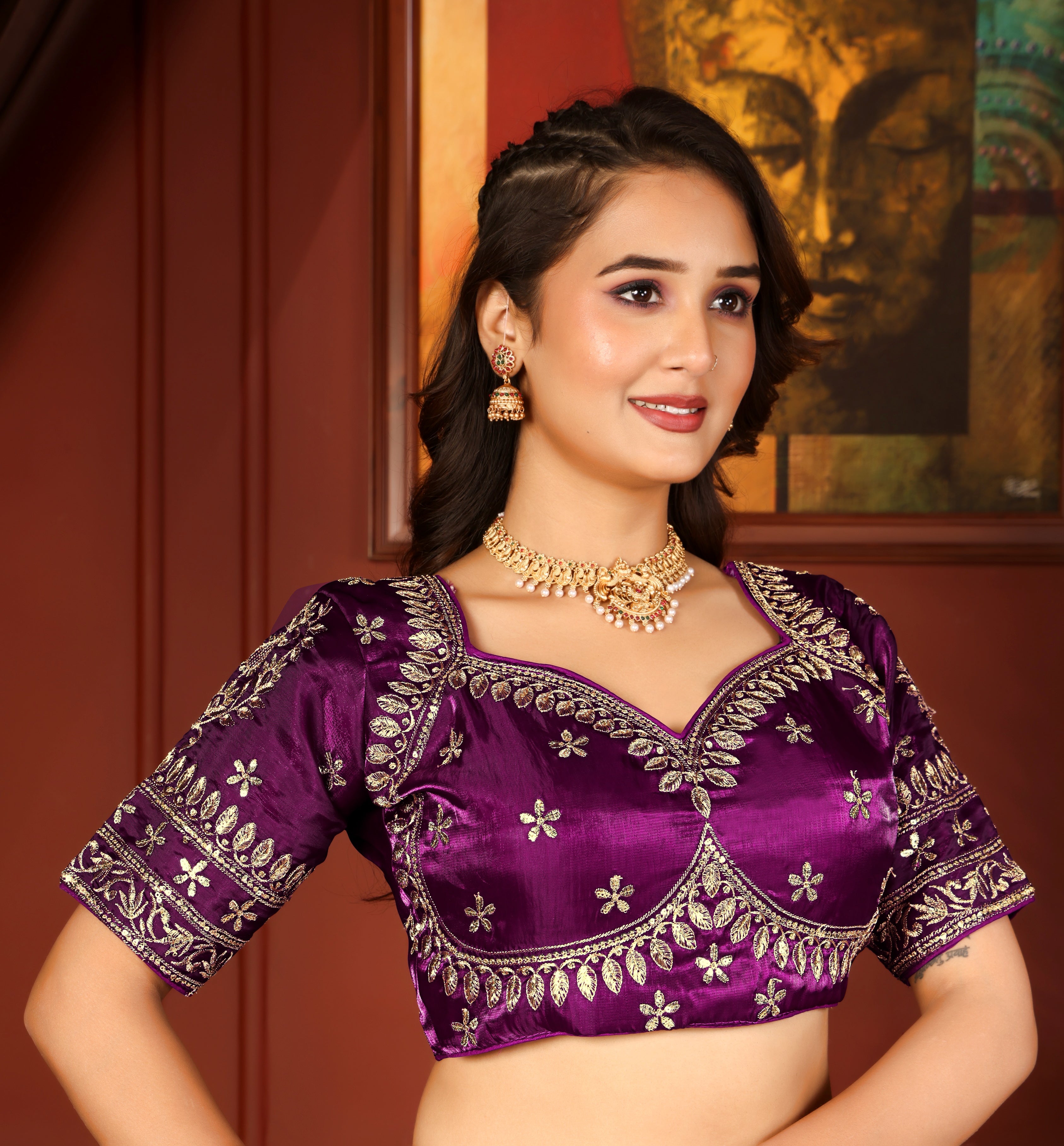 Green Goddess Saree with stitched blouse