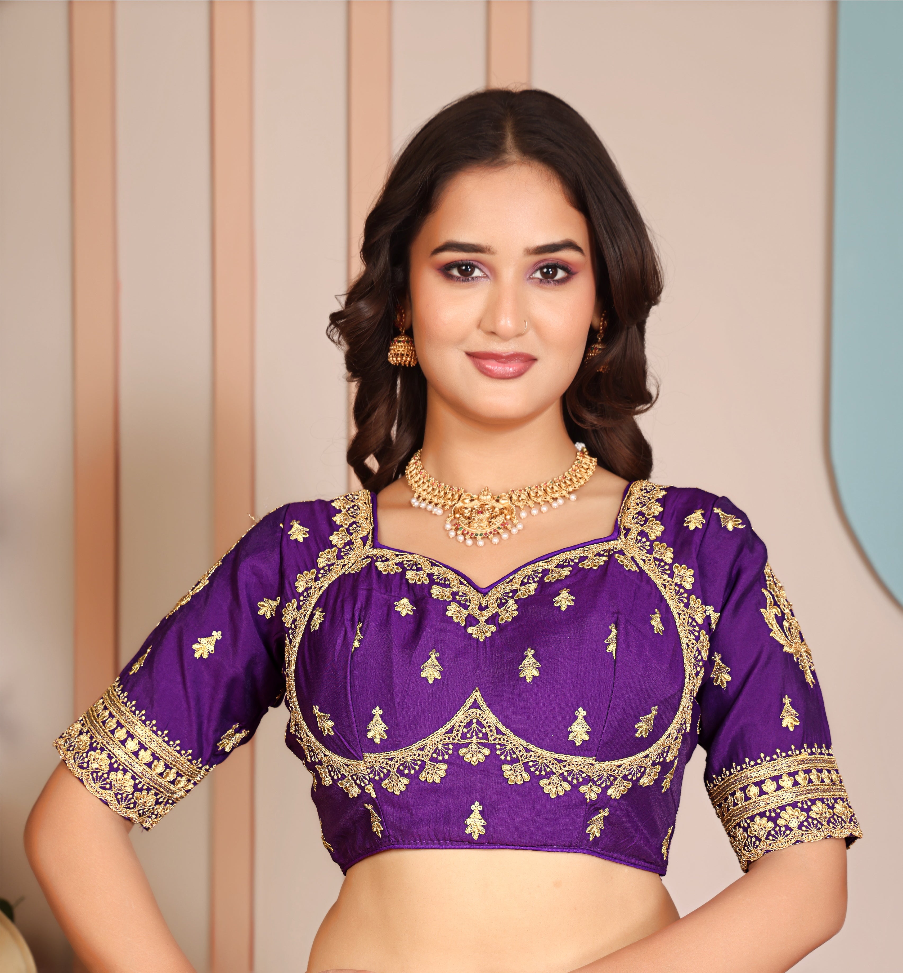 Rani Pink Radiance Saree with stitched blouse