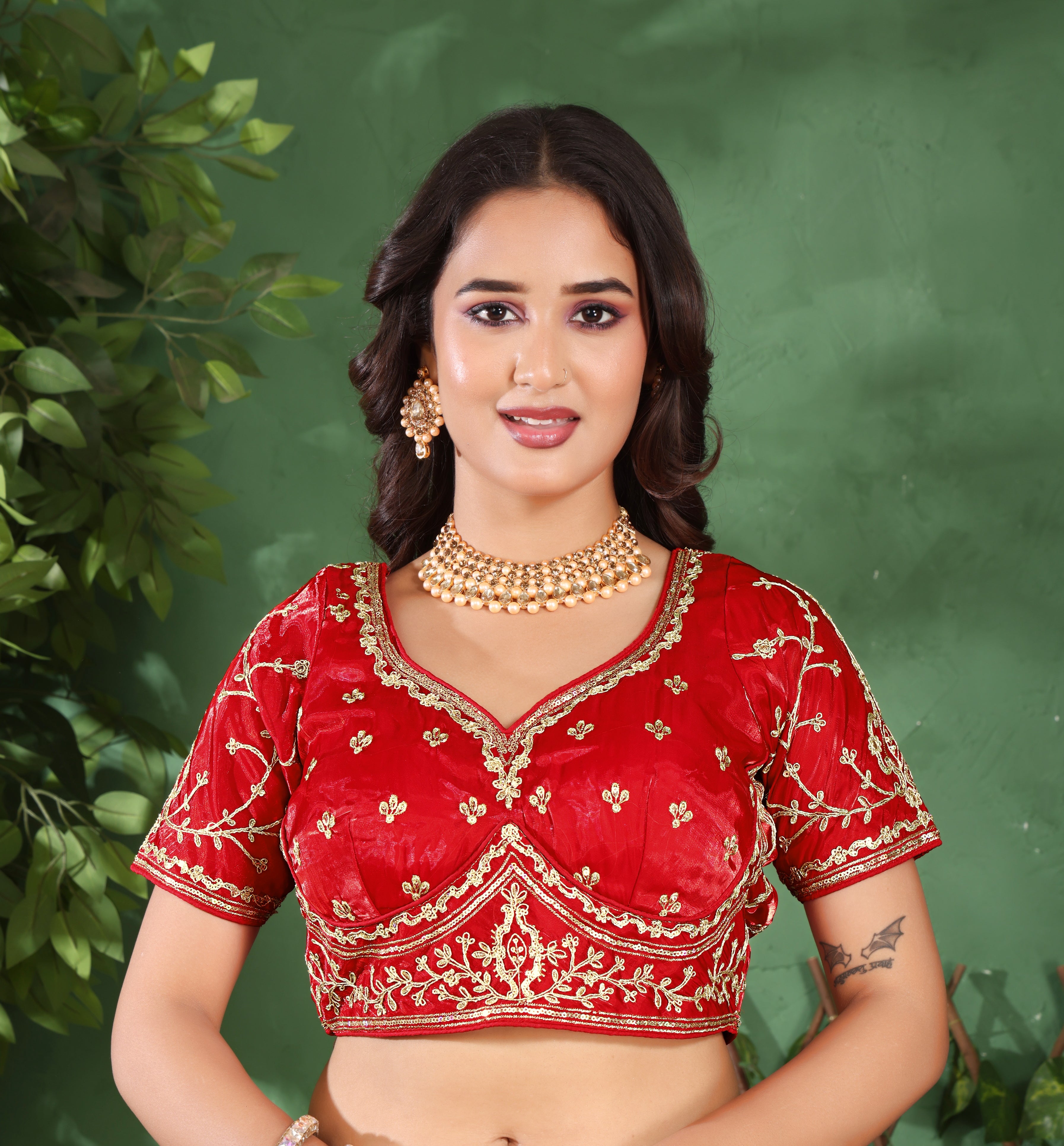 Ivory Blossom Saree with stiched blouse.