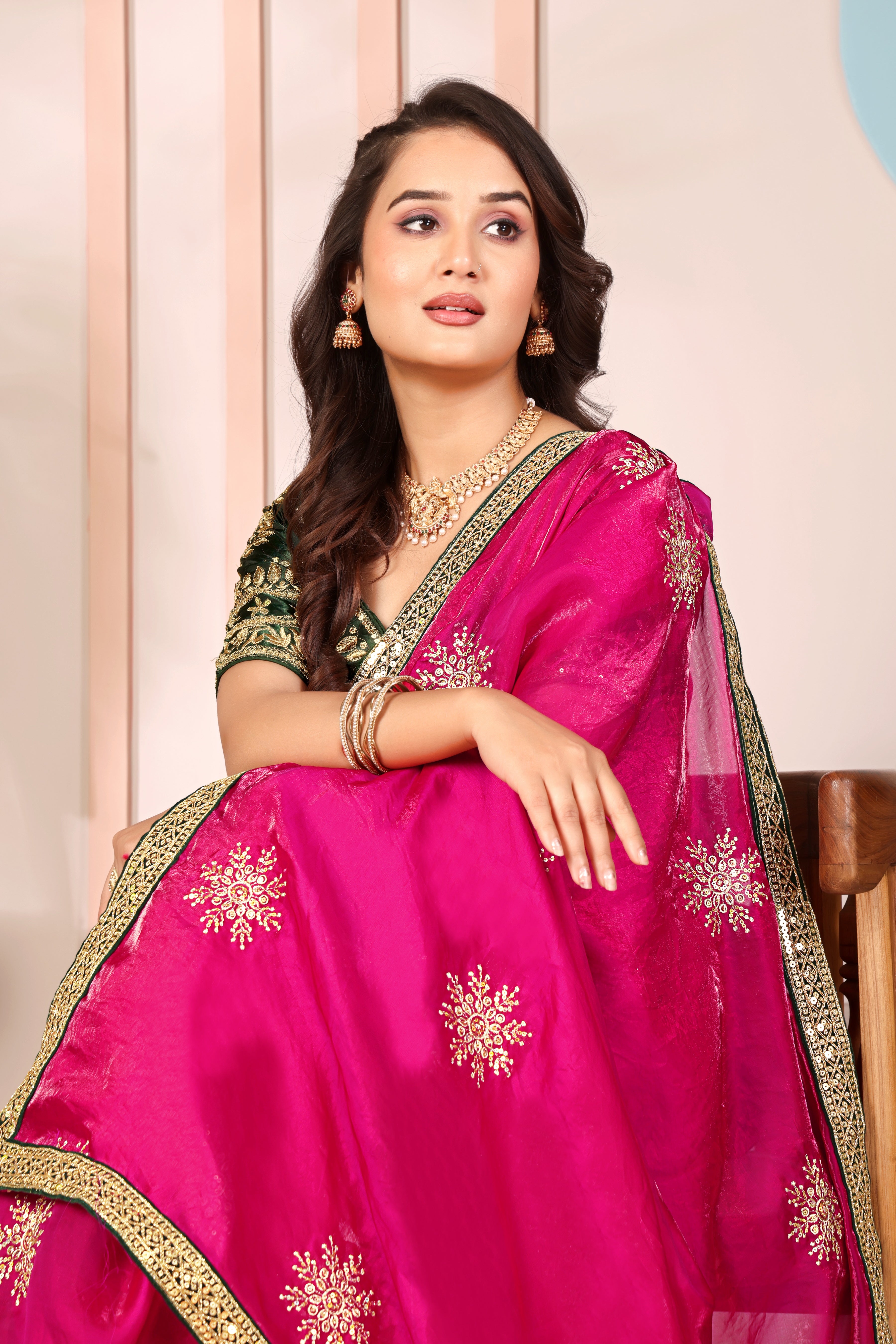 Regal Rose Saree with stitched blouse