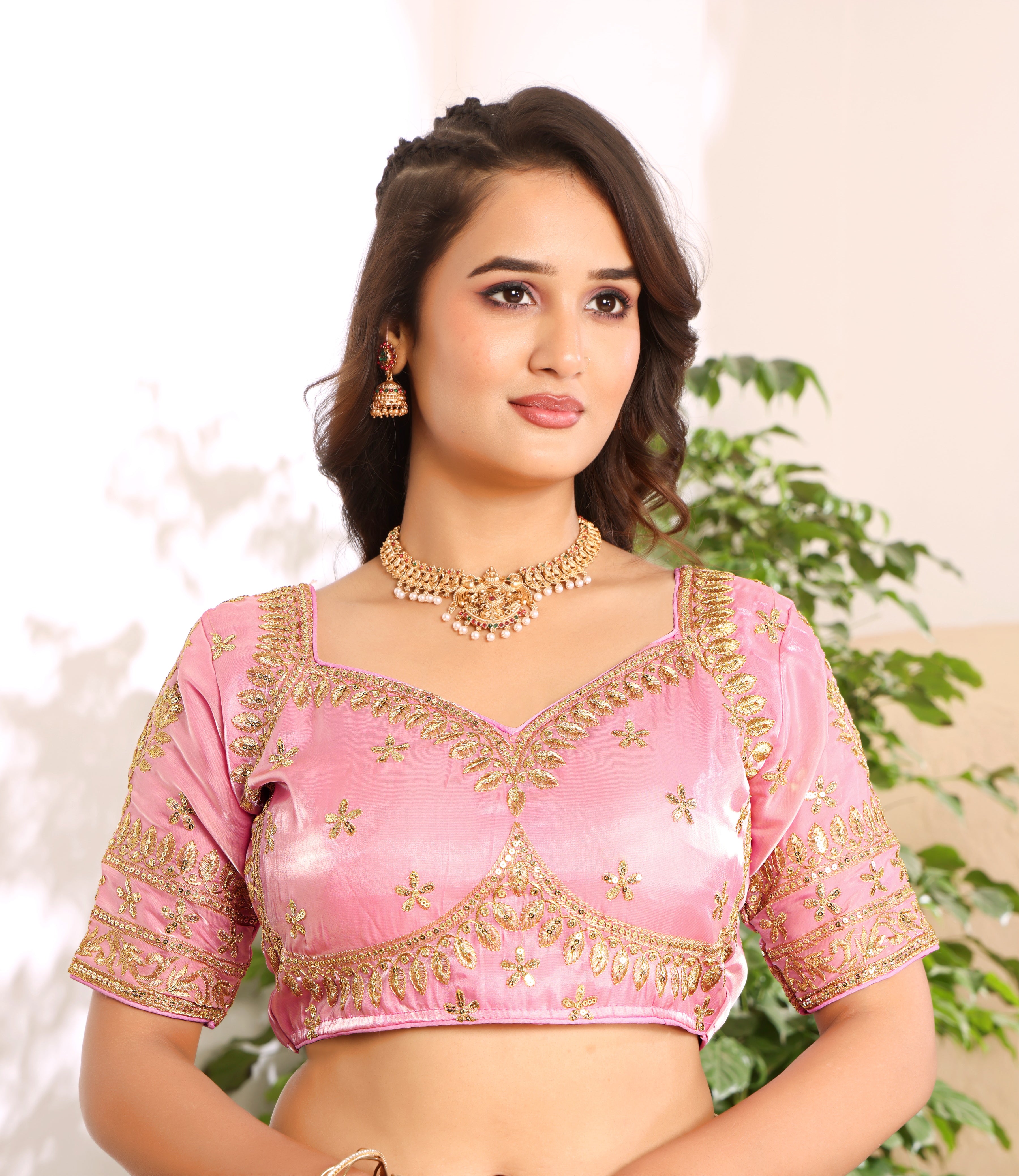 Wine Blossom Saree with stitched blouse